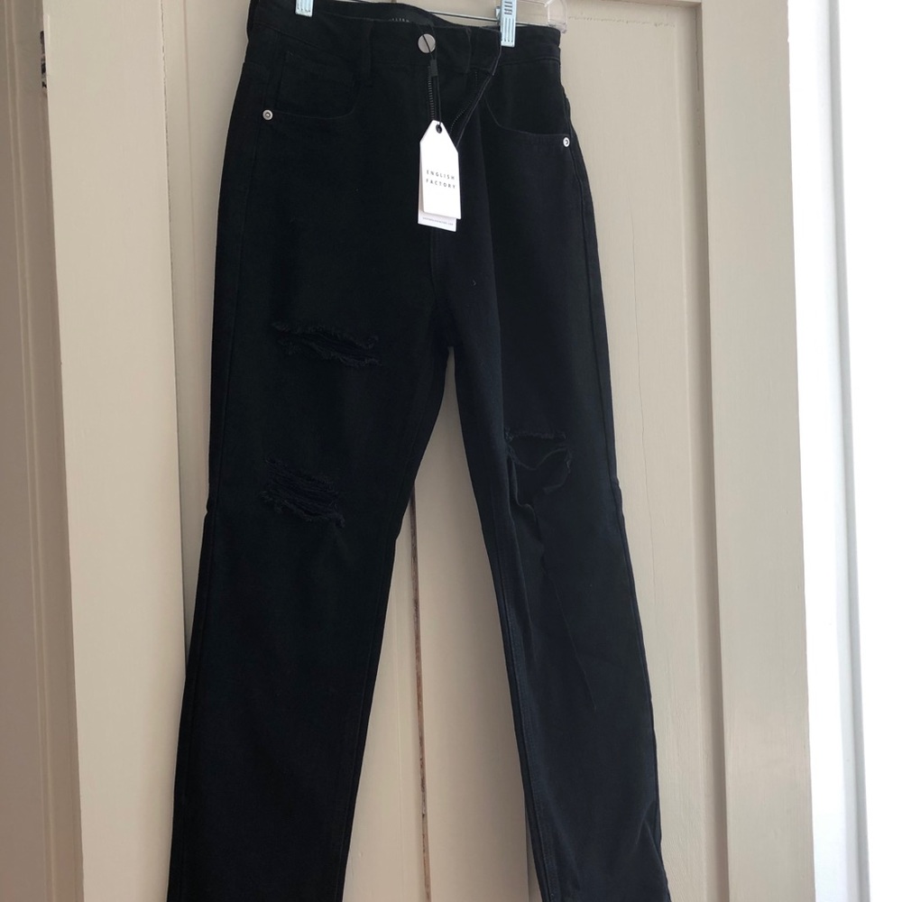 Distressed black jeans